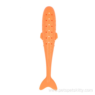 Catnip silicone fish shape cat toothbrush cat Toy